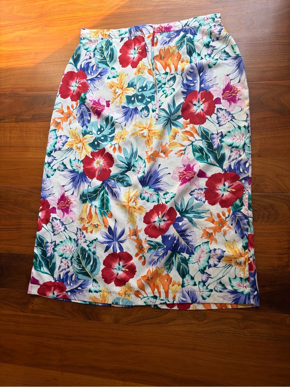 Vintage Pusser's West Indies Silk Floral Skirt XL